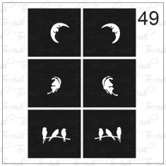 Plantilla para aerografía y diseño de uñas Nº 49
