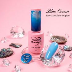 Esmalte semipermanente Blue Ocean 02 Océano Tropical illusion beauty – Azul Celeste (7ml)