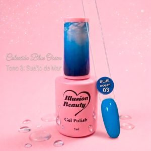 Esmalte semipermanente Blue Ocean 03 Sueño de Mar illusion beauty – Azul Brillante (7ml)
