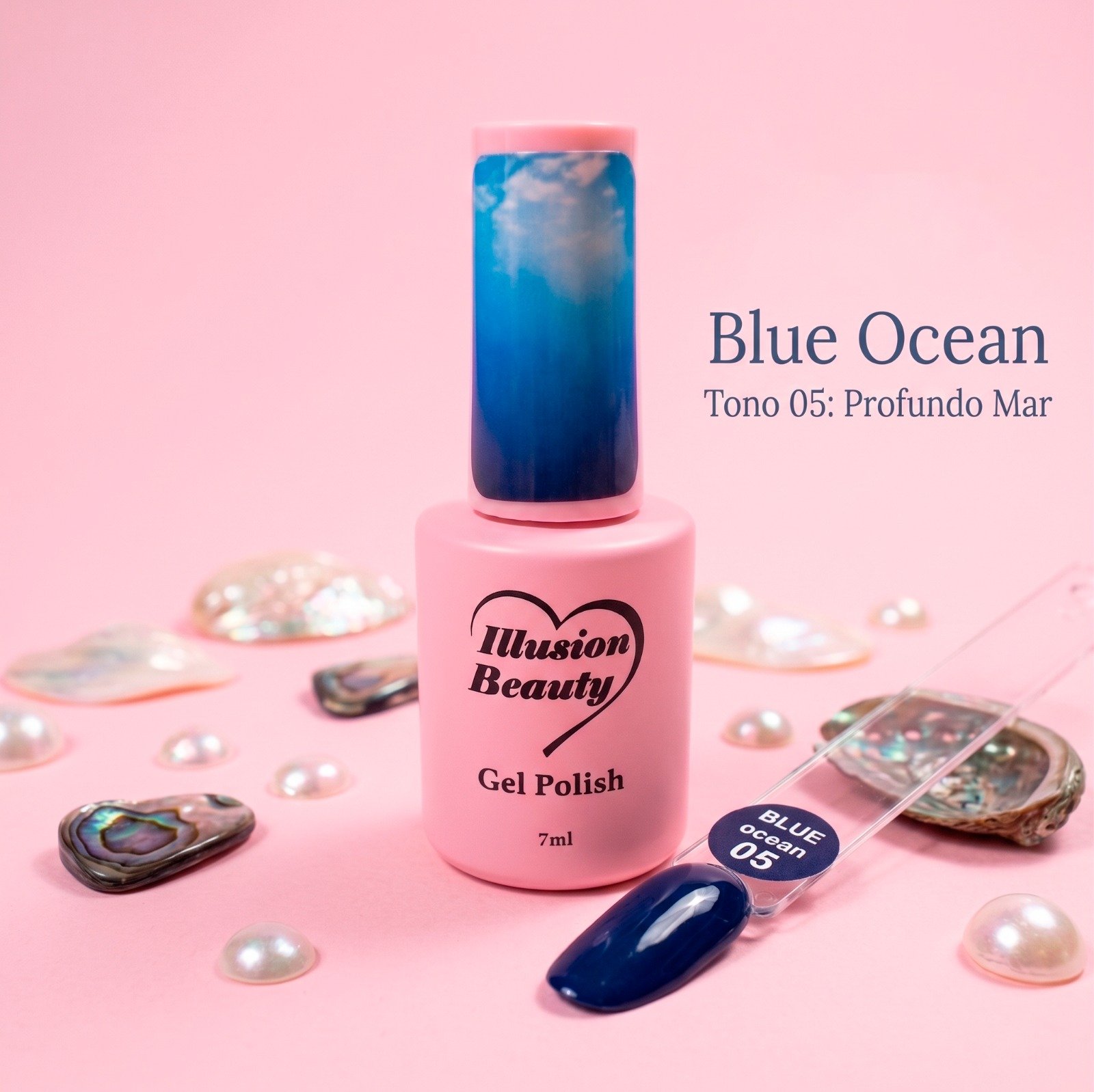 Esmalte semipermanente Blue Ocean 05 Profundo Mar illusion beauty – Azul Marino Oscuro (7ml)
