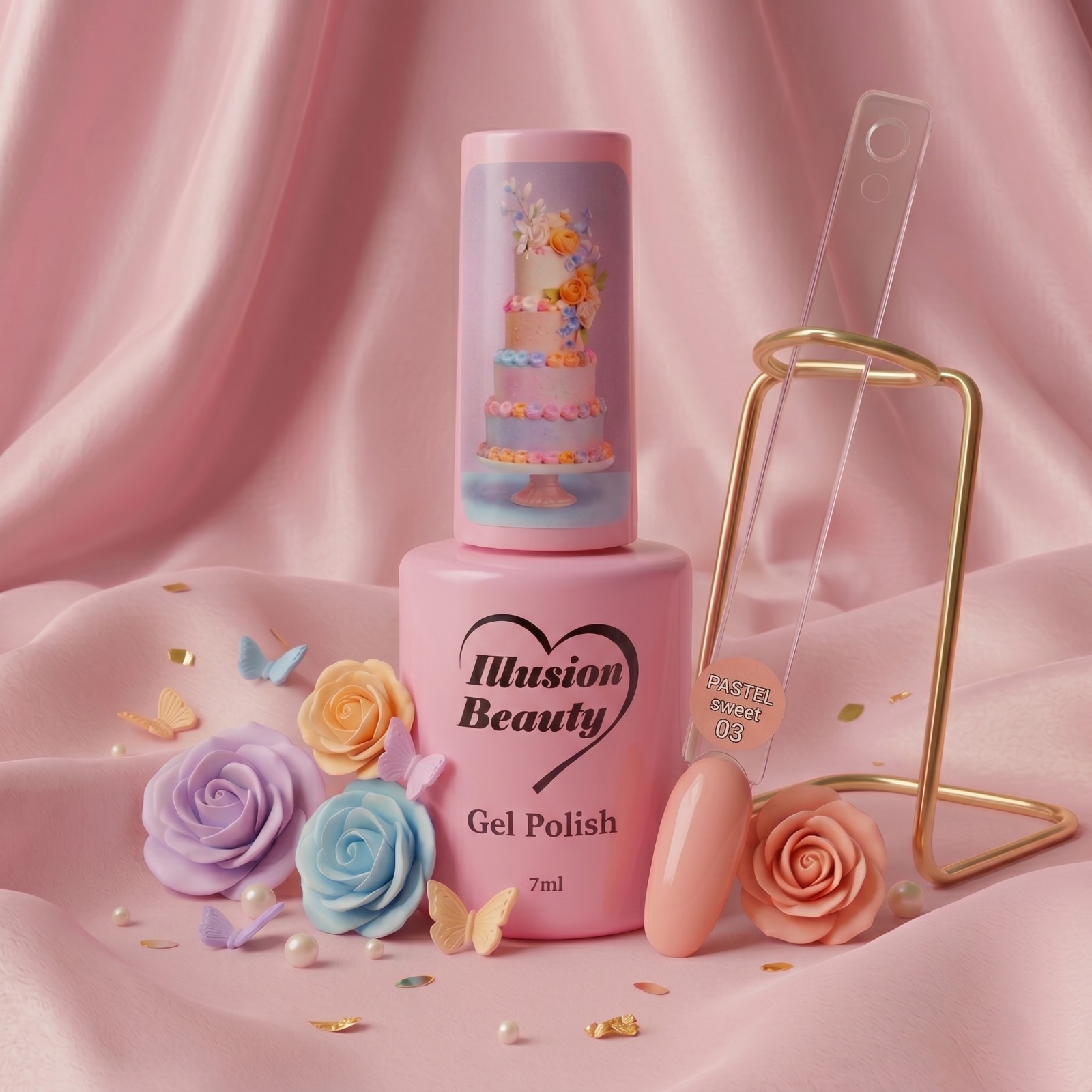 Esmalte Semipermanente Pastel Sweet 03 illusion beauty – Rosa Coral Pastel (7ml)