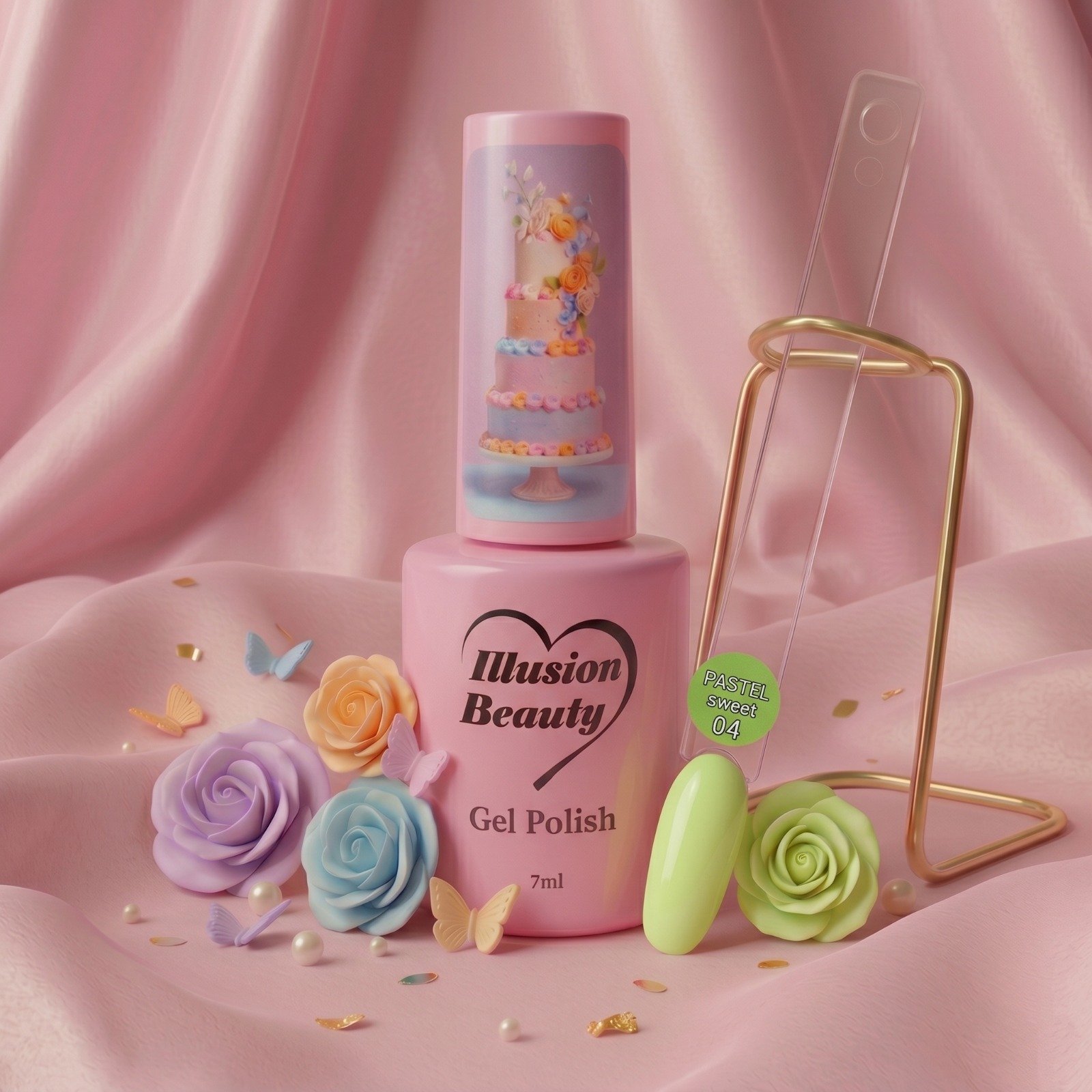 Esmalte Semipermanente Pastel Sweet 04 illusion beauty – Verde Lima Pastel (7ml)