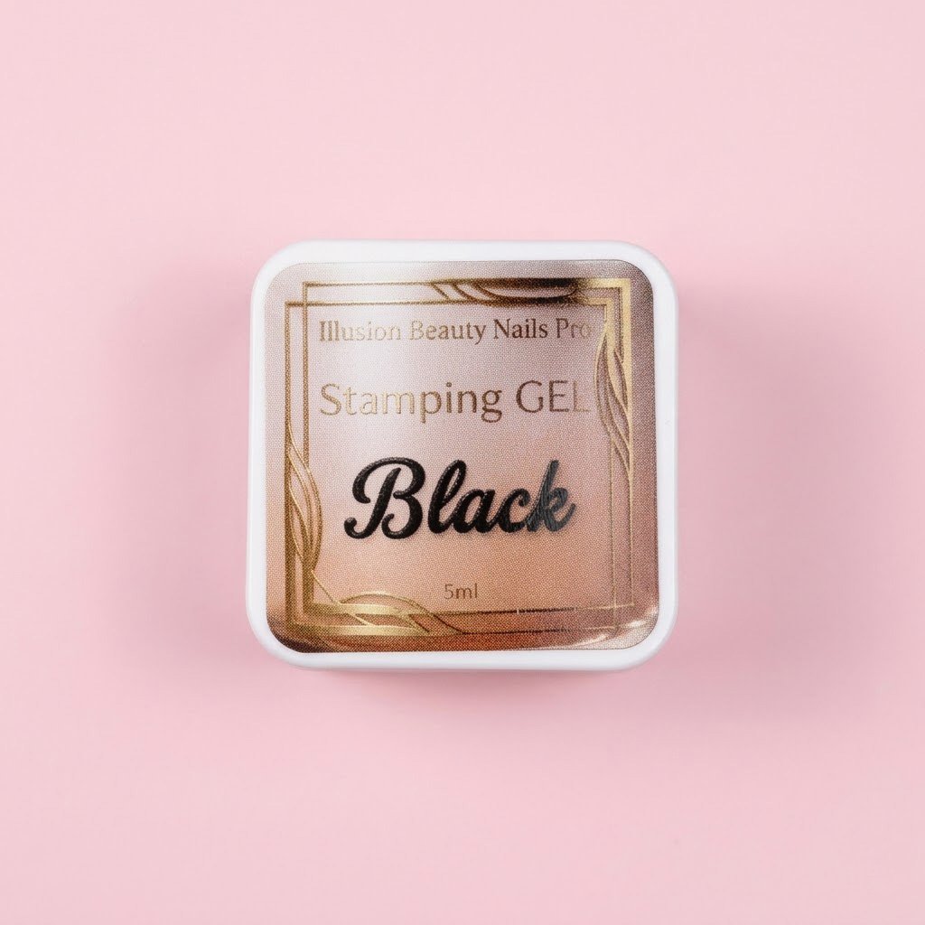 Gel para Stamping Negro illusion beauty – 5ml - Imagen 2