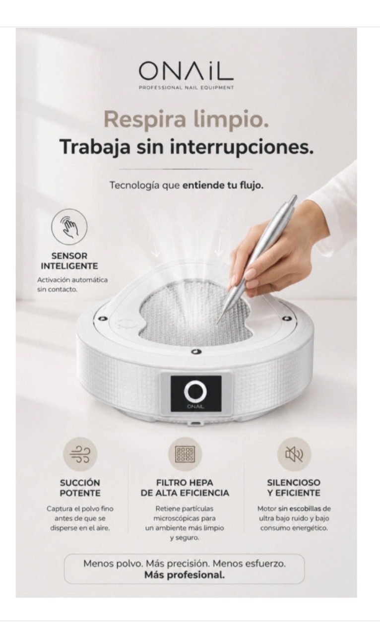 ASPIRADOR PROFESIONAL ONAIL SIN PANTALLA, ASPIRADOR DE SOBREMESA PARA MANICURA.